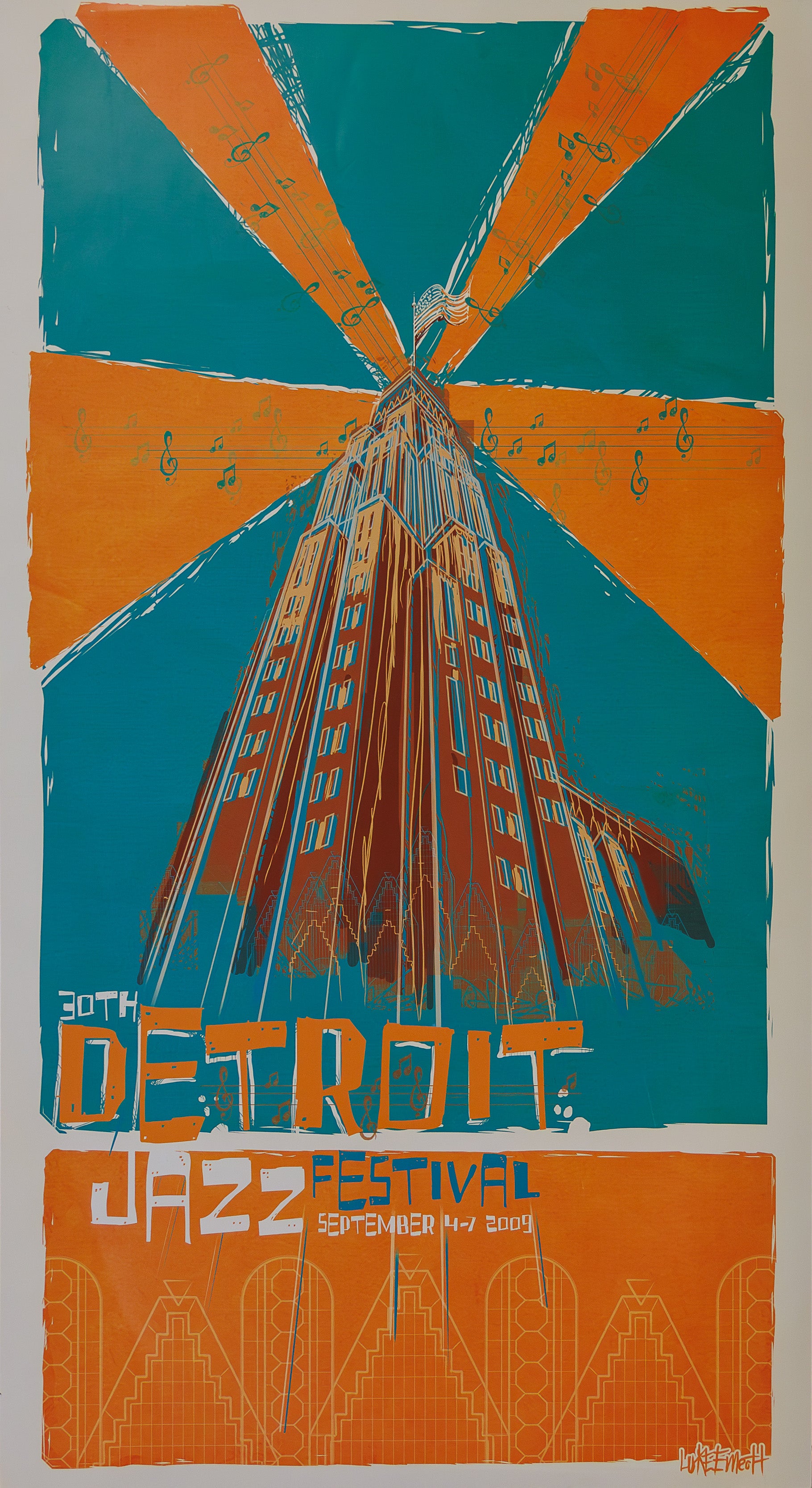 30TH ANNUAL DETROIT JAZZ FESTIVAL POSTER 2009